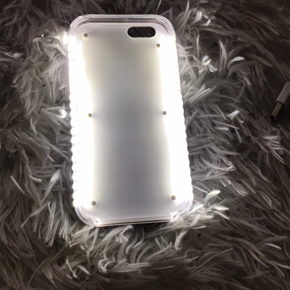 Rose gold led light phone case